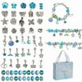 thumbnail image 1 of Gogcaro 63 Pieces Charm Bracelet Making Kit, Crafts Gifts Set Can Inspires Imagination and Creativity,Jewelry Making Kit Perfect Gifts for Girls 5-12 Years Old (Blue), 1 of 7