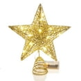 thumbnail image 1 of Gogcaro 8 inch Christmas Gold Glitter Star Tree Toppers Metal Lighted with LED Lights for Xmas Decorations, Holiday Party Indoor Decor, 1 of 7