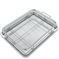 Gogcaro Air Fryer Basket for Oven 15.4"x11.5", Large Air Fryer Basket and Tray Stainless Steel Oven Air Fryer Pan Rack for Cooking Baking and Broiling