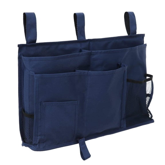 Gogcaro Bunk Bed Organizer, Bedside Caddy Hanging Bed Organizer Storage Bag 8 Pockets, for College Dorm Rooms Bed, Hospital Bed, Baby Bed Rails, 600D Oxford Cloth (Navy Blue)
