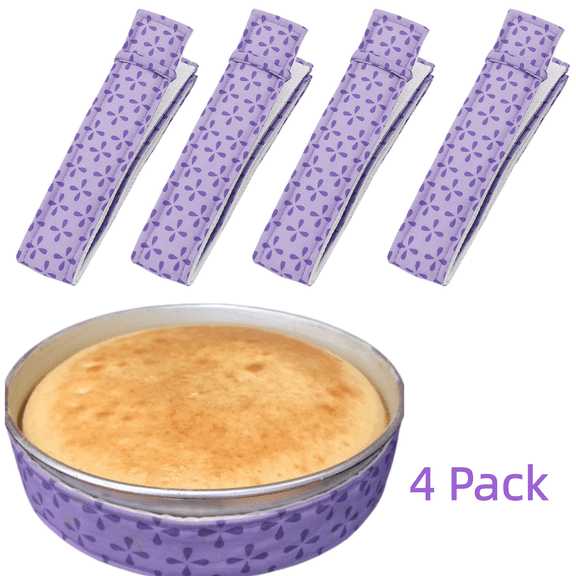 Gogcaro Cake Strips, 4 Pcs Baking Strips for Cake Pans, Thick Cotton Cake Pan Strips for Kitchen Bakery Restaurant