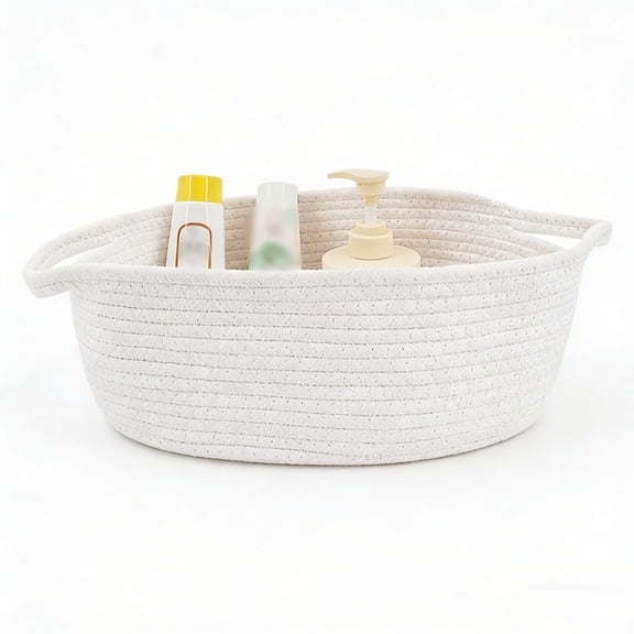 Gogcaro Cute Woven Basket with Handle, Baskets for Valentines Day Birthday Gifts Empty, Present Containers for Basket, Decorative Organizer Box for Spring Home Refresh