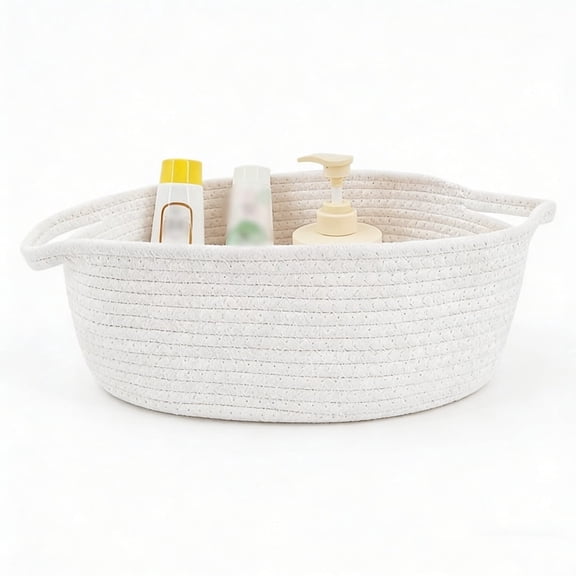 Gogcaro Cute Woven Basket with Handle, Baskets for Valentines Day Birthday Gifts Empty, Present Containers for Basket, Decorative Organizer Box for Spring Home Refresh