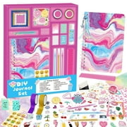 Gogcaro DIY Journal Kit for Girls - 90+Pcs Journal Set for Tween & Teen Girls, Journaling Art & Crafts Kits, Ideal Gifts for 8 9 10 11 12 13 14 Year Old Girl, Scrapbook & Diary Supplies Set