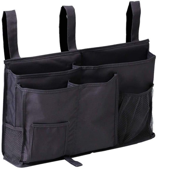 Gogcaro Large Pocket Bedside, Hanging Storage Organizer 8 Pockets for Books,Phones,Tablets,Accessory and TV Remote - Best for Headboards,Bed Rails,Dorm Rooms,Bunk Beds,Apartments & Travel(Black)