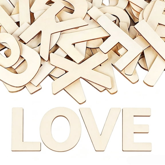Gogcaro Wooden Letters 4 inch, 26 Pcs Letters for Crafts, 2.5mm Thickness Wooden Craft Letters Sign Decoration, 4 inch Unfinished Wood Letters Smooth for Painting Wall Home Decor Letter Board DIY