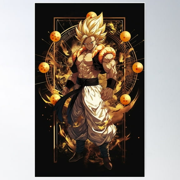 Gogeta Art Deco Poster Wall Art, Modern Wall Decor For Living Room Bedroom, 8x12 UNFRAMED