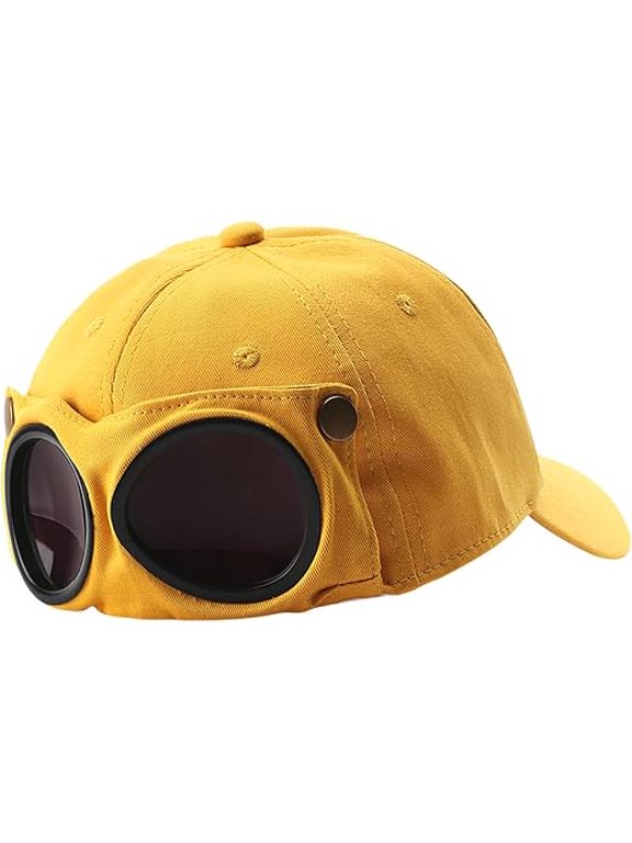 Goggle Caps for Men, Baseball Style Sunglasses with Attached Cap, Lightweight Outdoor Eyewear Hat for Sports, Driving, Travel and Everyday Wear
