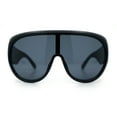 thumbnail image 1 of Goggle Style Oversized Shield XL Oversized Racer Plastic Sunglasses All Black, 1 of 8