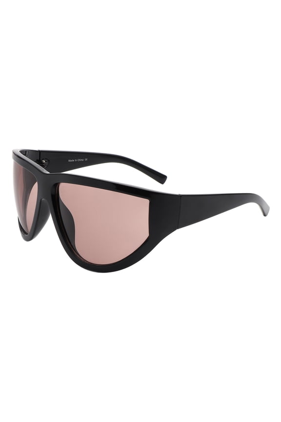 Goggle Style Sunglasses Oversized Shield Wrap Around Unisex UV400 Black, Brown