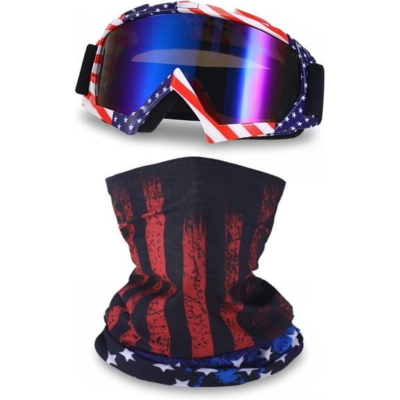 Goggles Dirt ATV Off Road Riding Motocross Glasses with Gaiter Cover for Youth Women Men MX Riding Racing