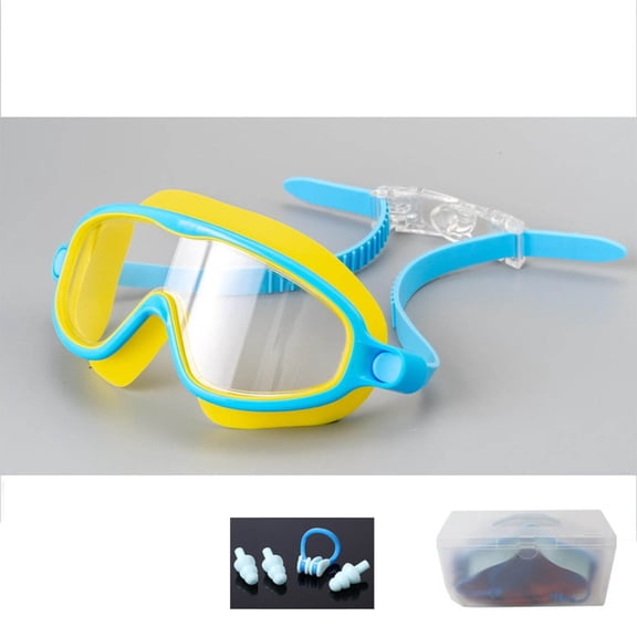 Goggles Swim Goggles HD Swimming Goggles AntiFog Large Frame ki*ds Adults Water Resistant Adjustable Strap Pool Training Snorkeling Gear Clear Vision UV Protection