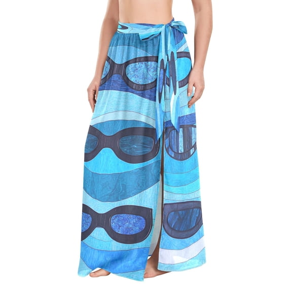 Goggles on Waves Women's Swimwear Cover Up Beach Dress Strappy Adjustable Strap Summer Beach Versatile Cover Up