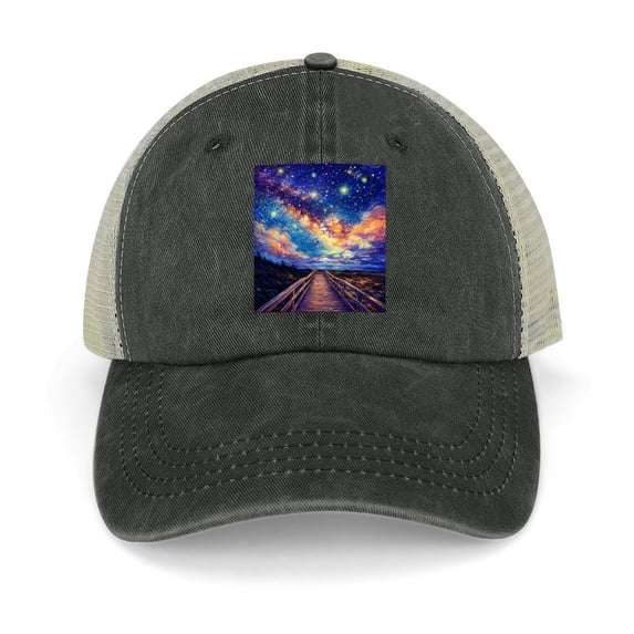 Gogh Outside Black Hat Adjustable Funny Fashion Unisex Baseball Cap for Men Women