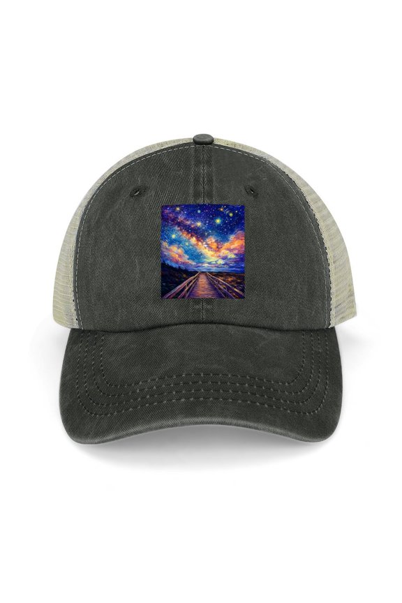 Gogh Outside Black Hat Adjustable Funny Fashion Unisex Baseball Cap for Men Women