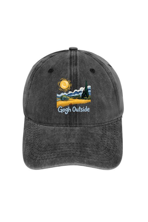 Gogh Outside Charcoal Hat Adjustable Funny Fashion Unisex Baseball Cap for Men Women