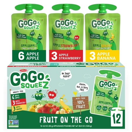 Gogo Squeez Apple Strawberry Banana 12ct
