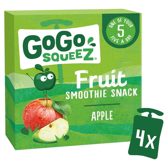 Gogo Squeez Fruit Snack Apple 4X90g, Imported from Britain