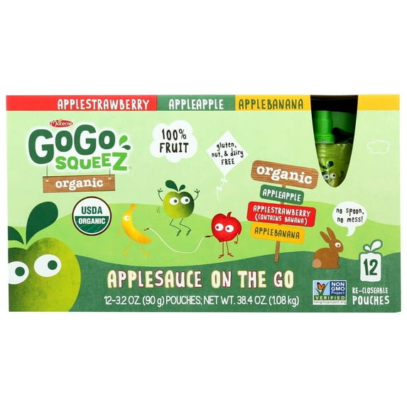 GoGo Squeez Organic Applesauce, Variety, 3.2 Oz, 6 Count