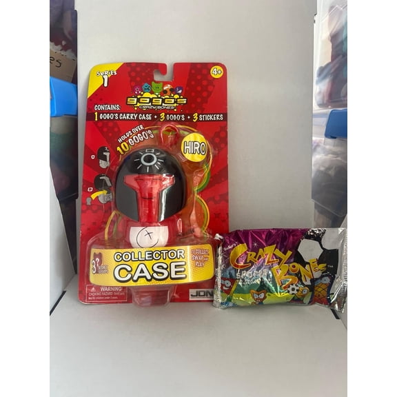 Gogo's Crazy Bones Red Case Sr 1 Hiro w/3 Gogo's & 3 Stickers & Crazy Bones Pack (BONUS 1 FUN CHOPS)