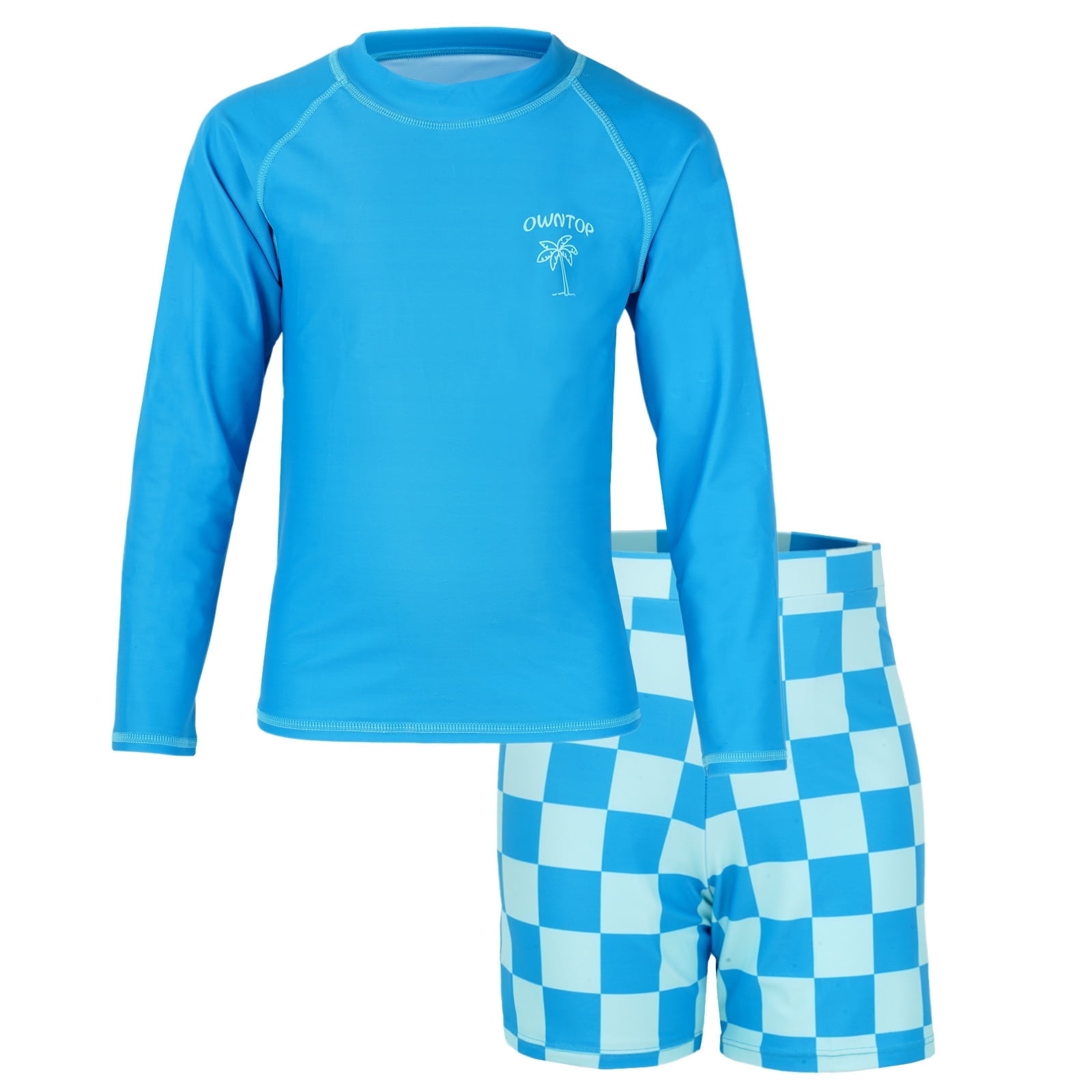 Gogokids Boys Swimsuit Two Piece Rash Guard Set Kids Long Sleeve