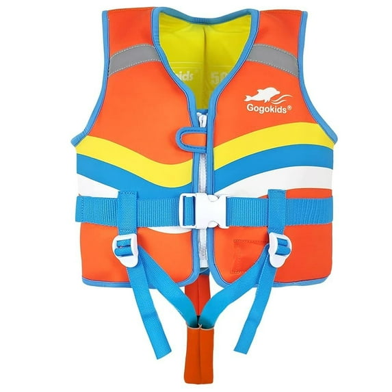 Gogokids Kids Float Life Jacket Swim Vest with Adjustable Safety Strap-Children Flotation Swimsuit Buoyancy Swimwear Swimming Learning with Adjustable Safety Strap