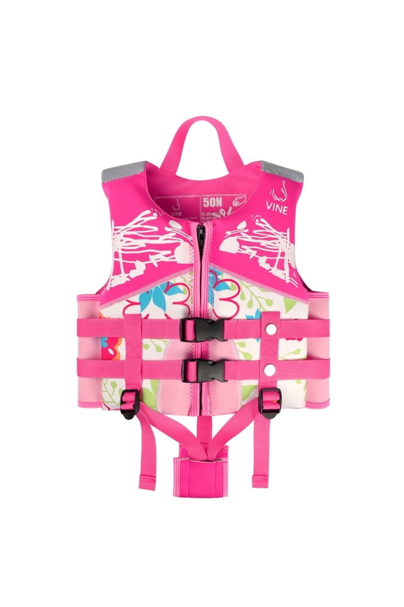 Kids Swim Vest Flotation Life Jacket Bouyancy Swimwear with Adjustable Harness,30-50 lbs Pink