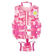 Gogokids Kids Swim Vest Life Jacket-Toddler Flotation Buoyancy Swimsuit Trainer Vests Swimming Aid Jacket for Boys/Girls Age 1-9 Years,Camouflage Pink