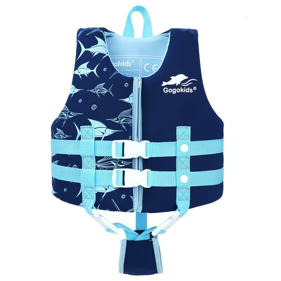 Gogokids Kids Swim Vest Life Jacket-Toddler Flotation Buoyancy Swimsuit Trainer Vests Swimming Aid Jacket for Boys/Girls Age 1-9 Years,Blue