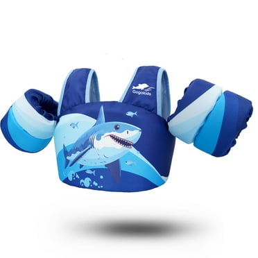 Gogokids Kids Swim Vest,Toddler Floaties Arm Wings Life Jacket Vest Training Swimsuit with Adjustable Security Buckle for Boys Girls, 2-6 Years Old, 20-50lbs,Blue