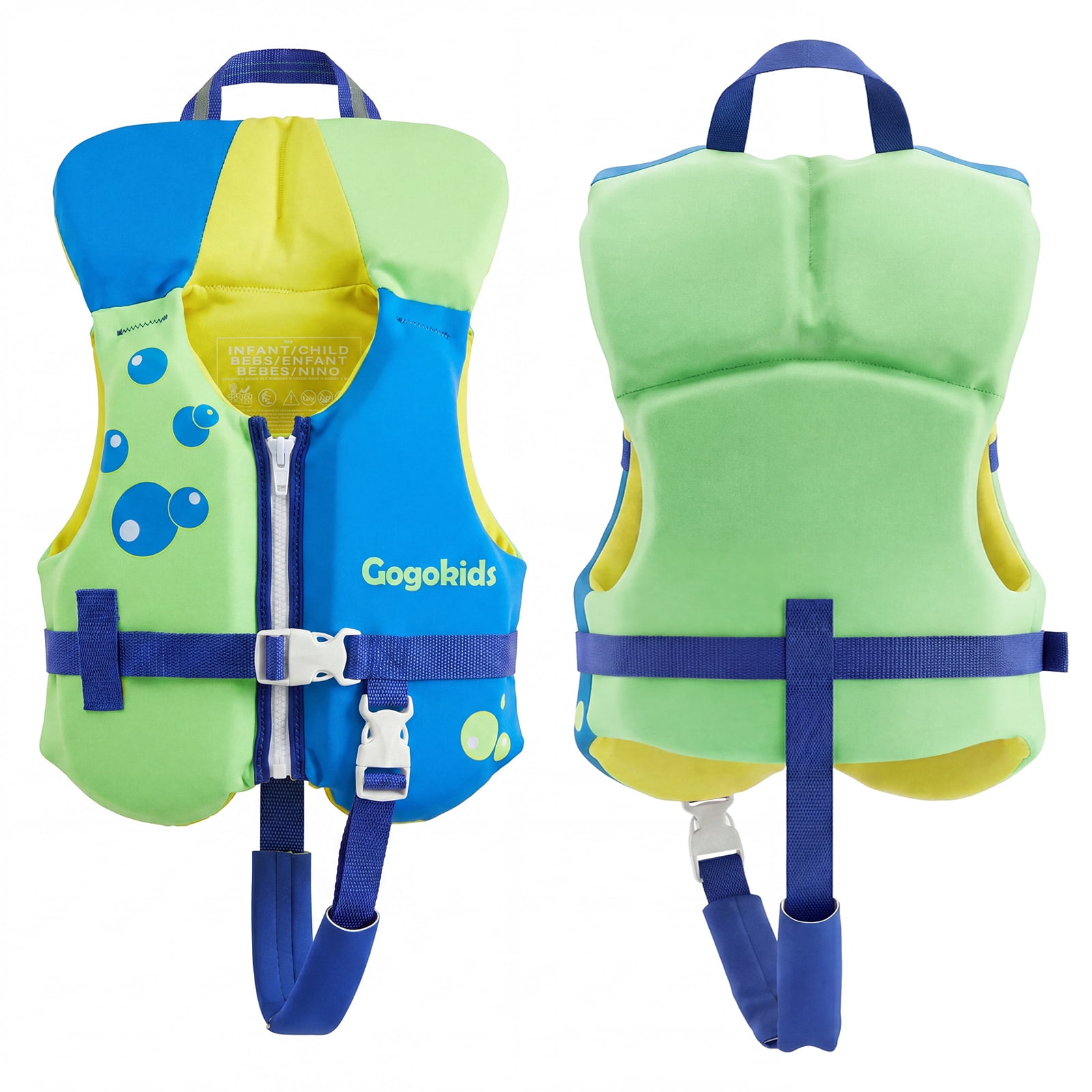 Gogokids Kids Swim Vest Life Jacket Toddler20-50 Lbs,Kids Float Jacket with Adjustable Straps for 1-6 Years Children Boys & Girls Swimming Aid for Pool,Beach & Boat