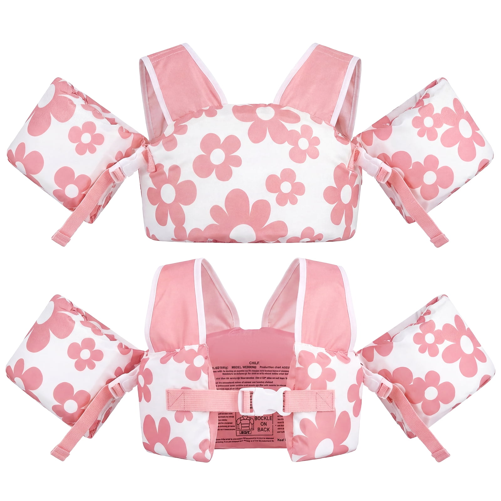 Gogokids Kids Toddler Swim Vest Life Jacket,Toddler Floaties Fit 22-66 Lbs,Pool Float Jumper Detachable Arm Floaties Water Wing for Boys Girls