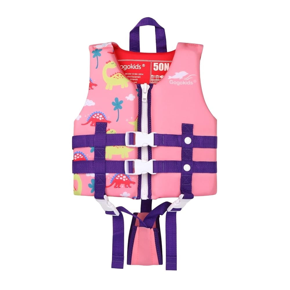 Gogokids Kids Swim Vest Toddler Life Jacket,Flotation Swimming Aid with Adjustable Safety Strap for Boys Girls Age 2-9 Years/28-66Lbs