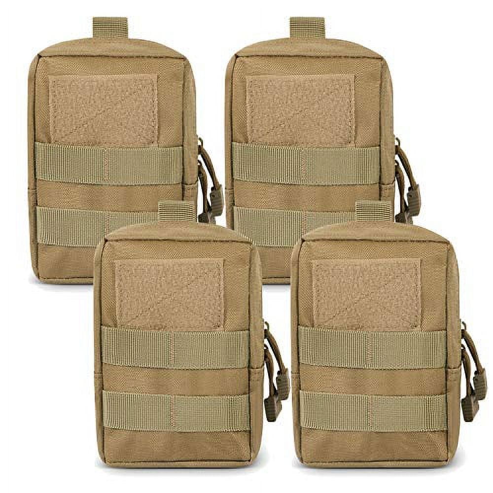 Gogoku 4-Pack Molle Pouch Tactical Molle Pouches Compact Utility EDC Waist  Bag Pack Combo A:Black