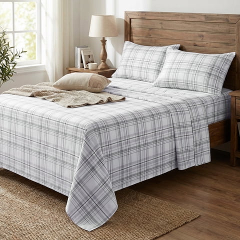 Gogreen 100% Cotton Christmas Printed 3PC Deep Pocket Twin Sheet Set Fit 16", Breathable Super Soft Twin Size Sheet Set, Luxury Hotel Style Home Decor Twin Bed Sheet Set, Gift for Women, Men
