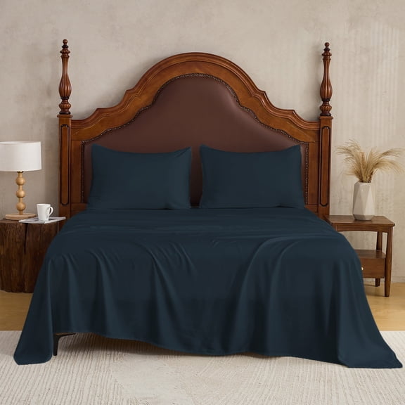 Gogreen 3PC Bamboo Full Sheet Set, Deep Pocket Fit 16", Breathable Super Soft Luxury Hotel Style Home Decor Full Size Sheet Set, Gift for Women, Men - 2 Pillowcases, 1 Fitted Sheet