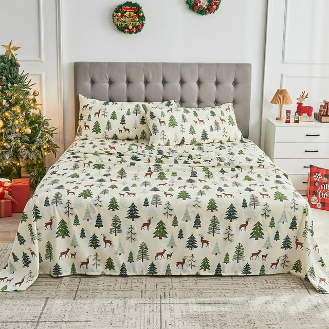 Gogreen 4PC Deep Pocket Cal King Sheet Set Fit 15", Breathable Microfiber Super Soft Cal King Size Sheet Set, Luxury Hotel Style Home Decor Cal King Bed Sheet Set, Gift for Women, Men