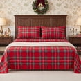 thumbnail image 1 of Gogreen Christmas Full Sheet Set 4-Piece, Microfiber Bed Sheets Deep Pocket, Soft Breathable Wrinkle Resistant Holiday Bedding(Christmas Plaid), 1 of 6