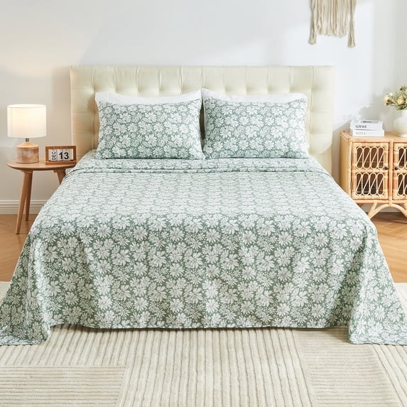 Gogreen 4PC Deep Pocket Full Sheet Set Fit 14", Breathable Microfiber Super Soft Full Size Sheet Set, Luxury Hotel Style Home Decor Full Bed Sheet Set, Gift for Women, Men