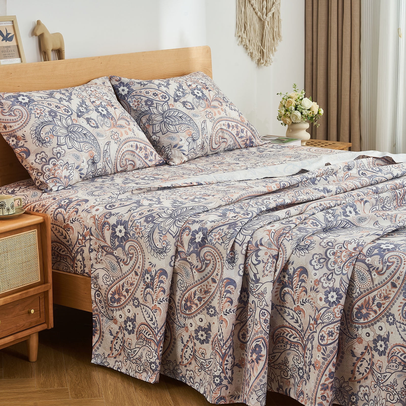 Gogreen 4PC Deep Pocket Full Sheet Set Fit 15", Breathable Microfiber