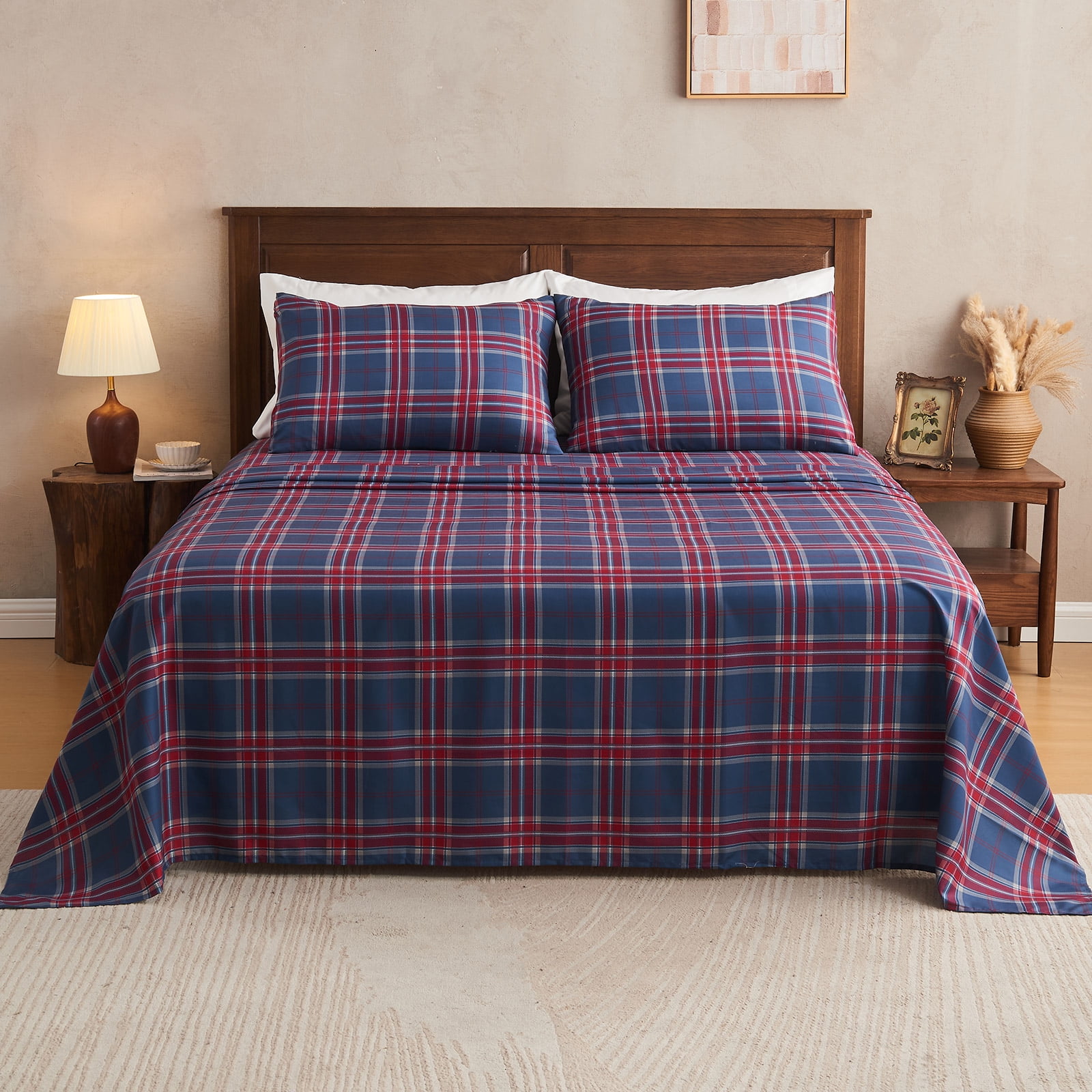 Bedsure King Sheet Set With Side Pocket – 120GSM Brushed Polyester, Wrinkle-Resistant, 16\" Deep Pocket, Grey