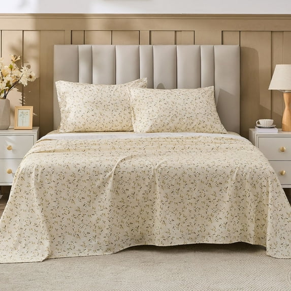 Gogreen 100% Cotton 3PC Deep Pocket Twin Sheet Set Fit 16", Breathable Super Soft Twin Size Sheet Set, Luxury Hotel Style Home Decor Twin Bed Sheet Set, Gift for Women, Men