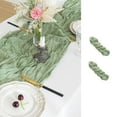 thumbnail image 1 of Gogreen 6 Pack Table Runner 35x120 Inches for Baby Shower Decoration Gauze Table Runner for Wedding Party First Communion Centerpiece Engagement Bridal Shower Boho Decoration (Sage Green), 1 of 5