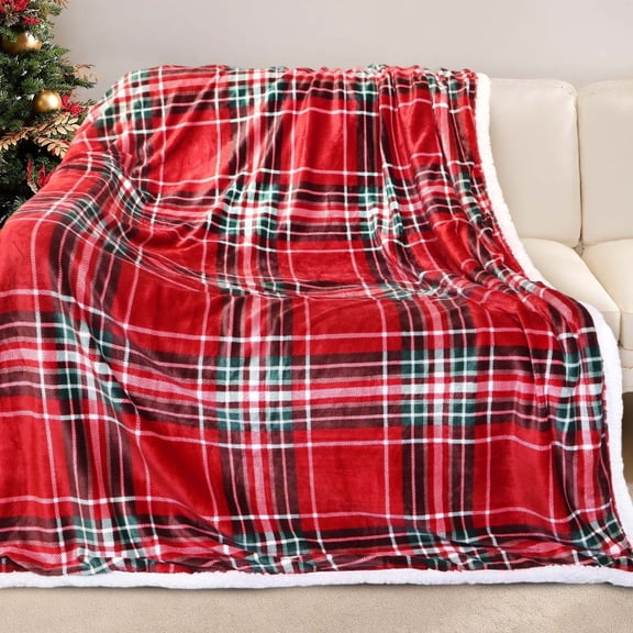 Gogreen Christmas Sherpa Fleece Throw Blanket for Couch Bed Sofa Adults -Soft and Warm Blanket for Winter, Thick and Fuzzy Throw Blanket (Throw - 50" x 60")