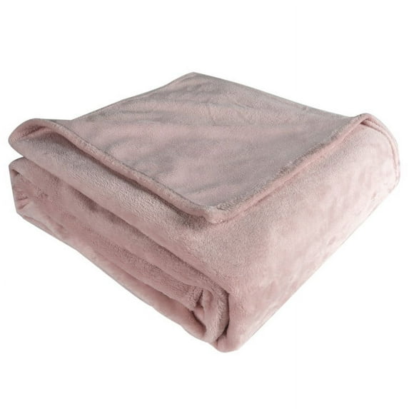 Gogreen Fleece Throw Blanket for Couch & Bed - Lightweight Plush Cozy Fuzzy Soft Blankets and Throws for Sofa, Light Pink, 60x80 Inches
