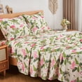 thumbnail image 1 of Gogreen Glam 4 Piece Pink Striped Microfiber Bed Sheet Sets, Queen, 1 of 10