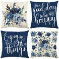 thumbnail image 1 of Gogreen  Phantoscope New Living Series Duplex Printing Decorative Throw Pillow Covers, 18" x 18", Blue Flower, Set of 4, 1 of 8