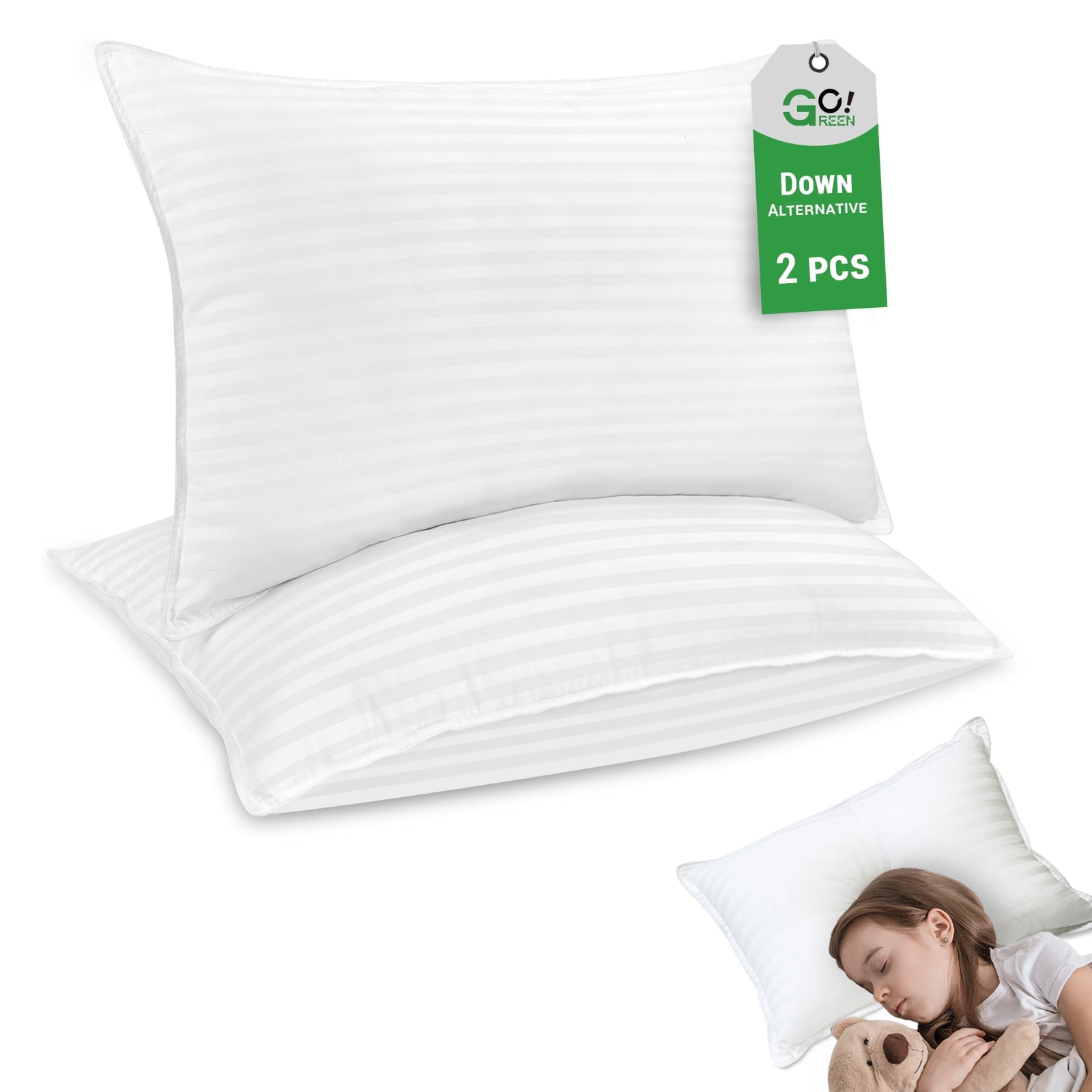 HEYCUZI King Size Bed Pillows Set Of 2 - Down Alternative Cooling Pillows For All Sleep Positions - View #4