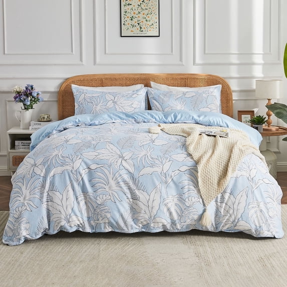 Gogreen King Duvet Cover Set, Soft & Breathable Microfiber 3 Pieces King Bedding Sets, Pattern King Comfy Duvet Cover Set, with Zipper Closure (King)
