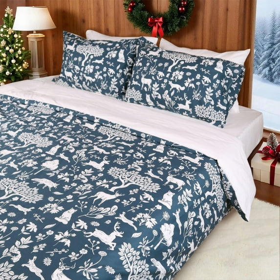 Gogreen Luxury 100% Cotton Twin Duvet Cover Floral, Soft & Breathable 2 Pieces Twin Bedding Sets, Pattern Twin Comfy Duvet Cover, with Zipper Closure, Includes 1 x Pillowcase, 1 x Duvet Cover